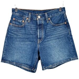 Levi's 501 Women's Original Fit Denim Button‎ Fly Blue Jean Shorts W28